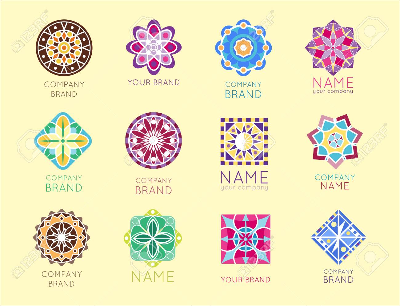 abstract triangular polygonal shape kaleidoscope geometry template