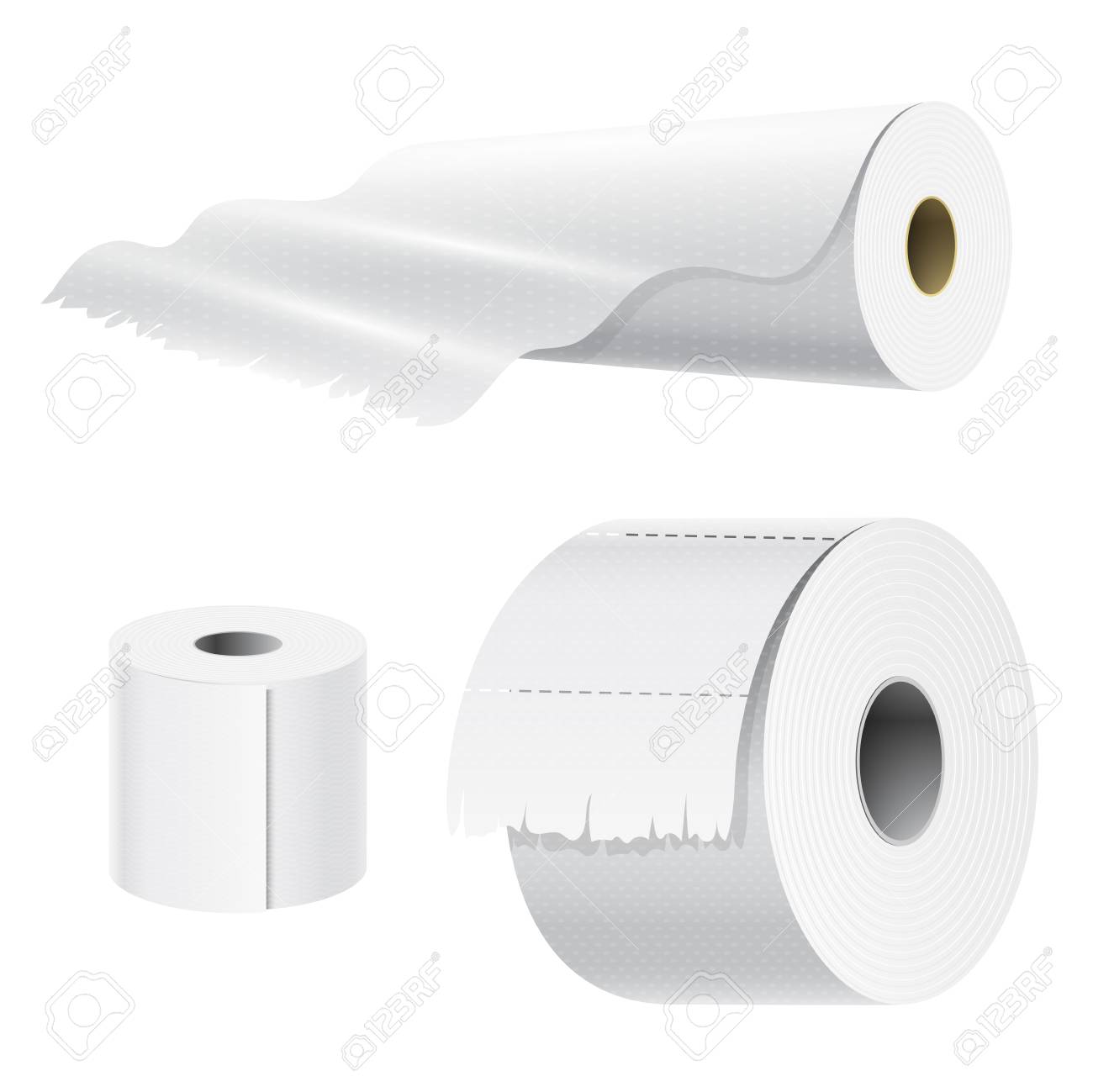 Download Realistic Paper Roll Mock Up Set Isolated Vector Illustration Stock Photo Picture And Royalty Free Image Image 90628126