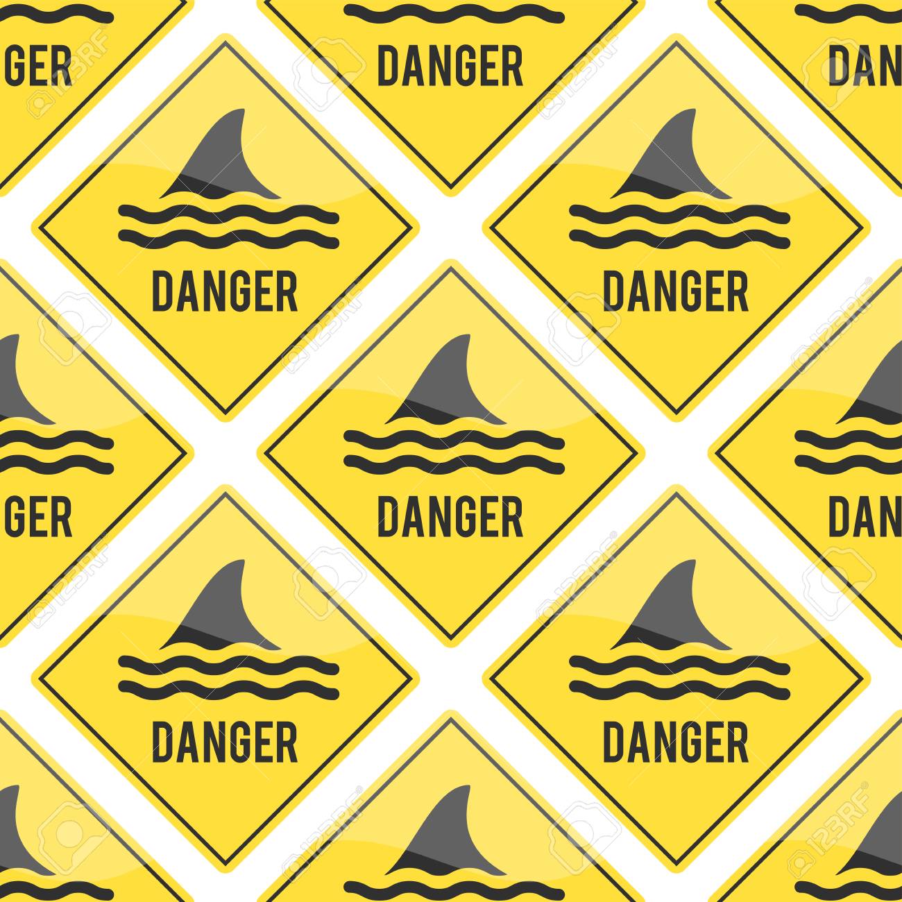 attention shark fin flipper vector sign icon dangerous button sign flipper