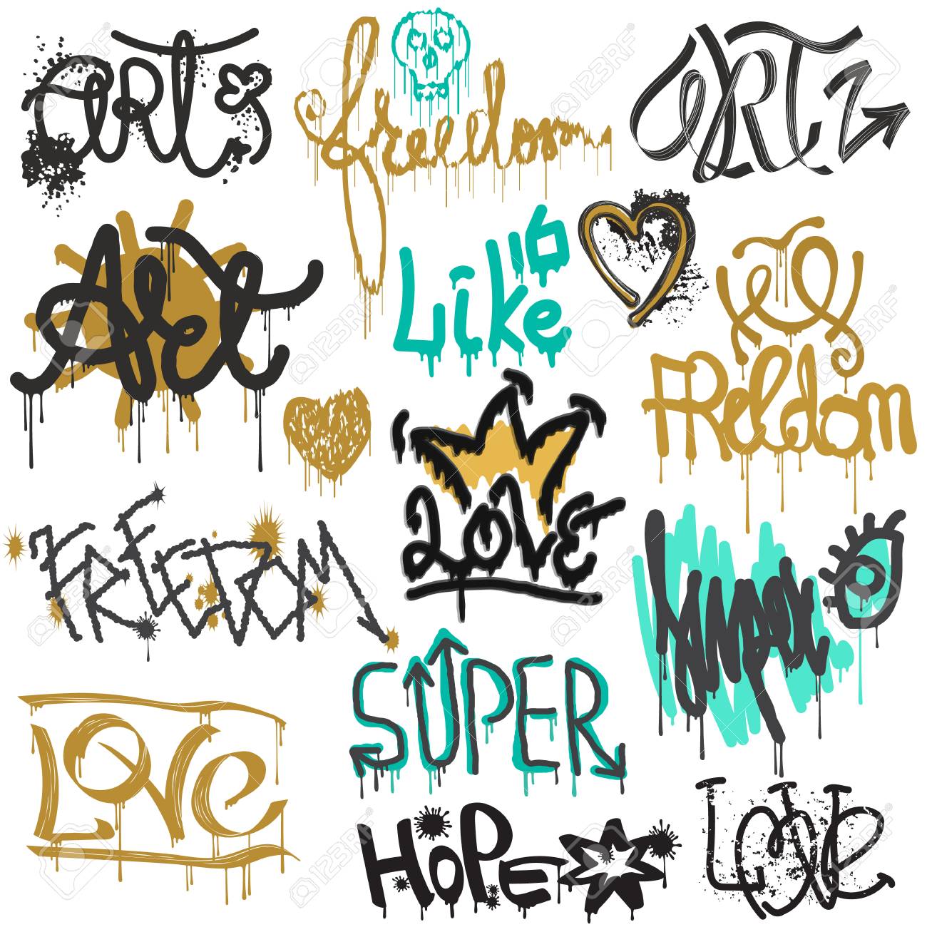 Graffity Vector Street Art Graffiti Grunge Font By Spray Or Brush Royalty Free Cliparts Vectors And Stock Illustration Image 111834021