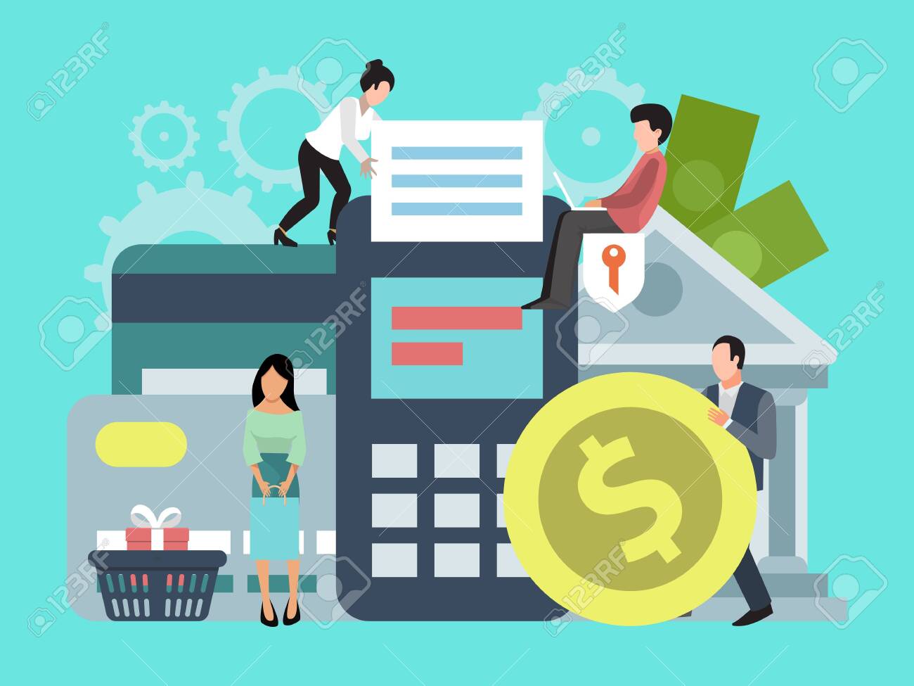 Online banking, money transfer or shopping illustration. Concept of on line payments, and transfers, business transactions, bank funds - 134469766 Online banking, money transfer or shopping illustration. Concept of on line payments, and transfers, business transactions, bank funds - 134469766