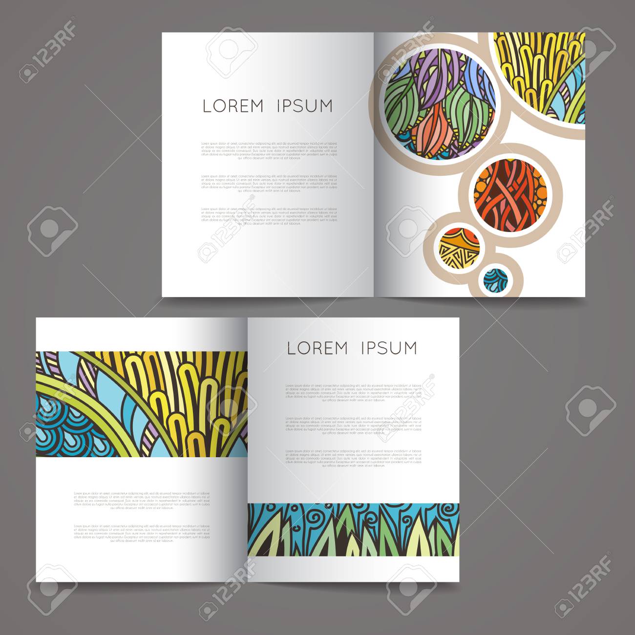 set of vector design templates magazines in random colorful