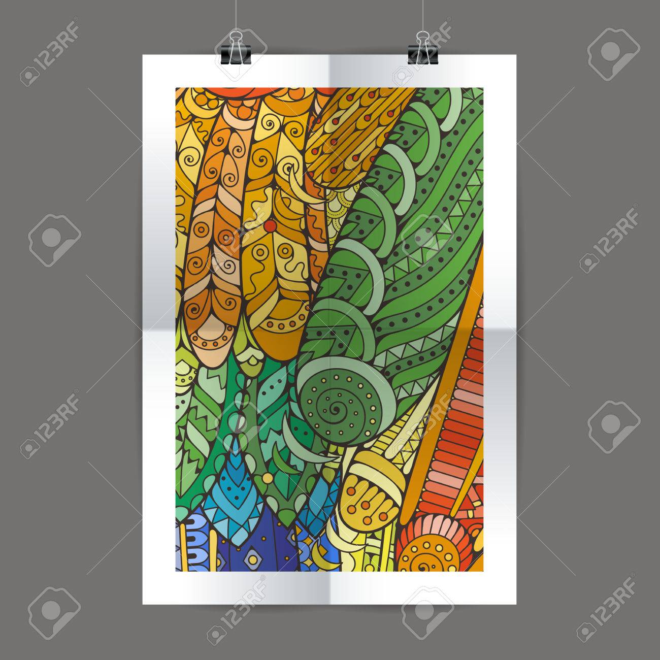 stylish presentation of wall poster magazine cover design paper flyers on wall royalty free