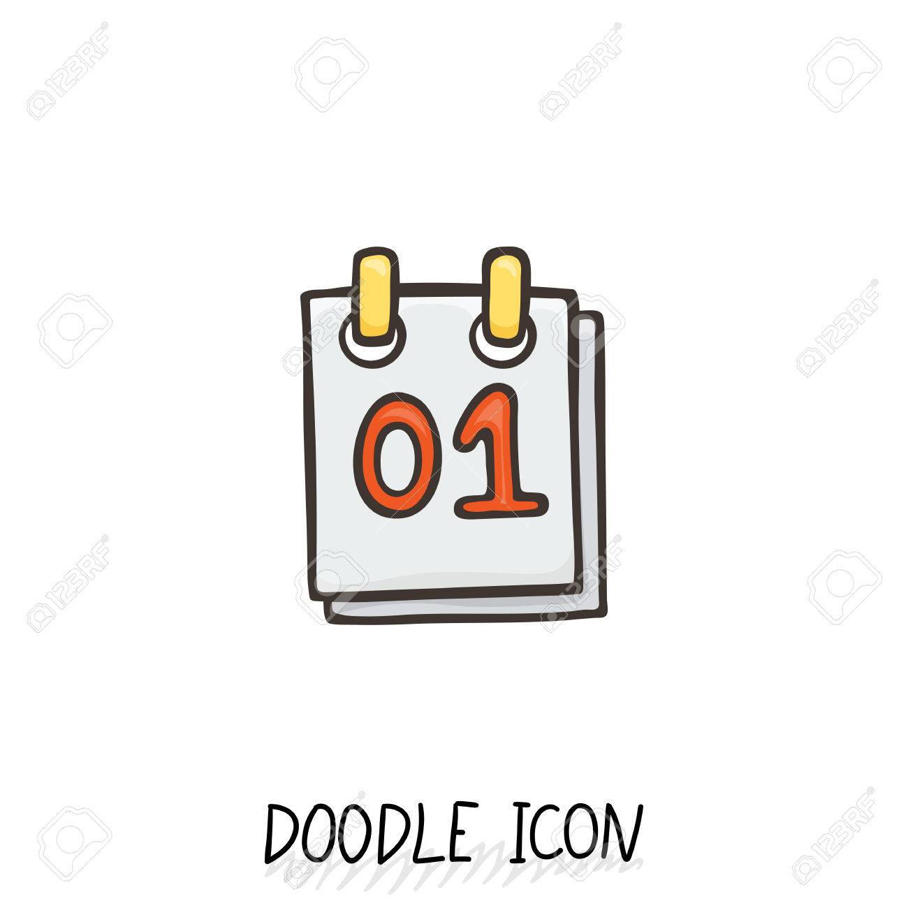 カレンダーのアイコンを落書き ベクトルの図 日めくりカレンダー のイラスト素材 ベクタ Image