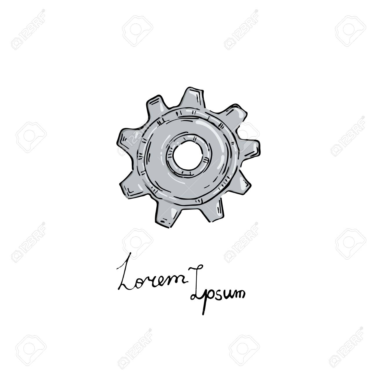 ベクトル歯車のアイコン 落書きスタイル のイラスト素材 ベクタ Image ベクトル歯車のアイコン 落書きスタイル のイラスト素材 ベクタ Image