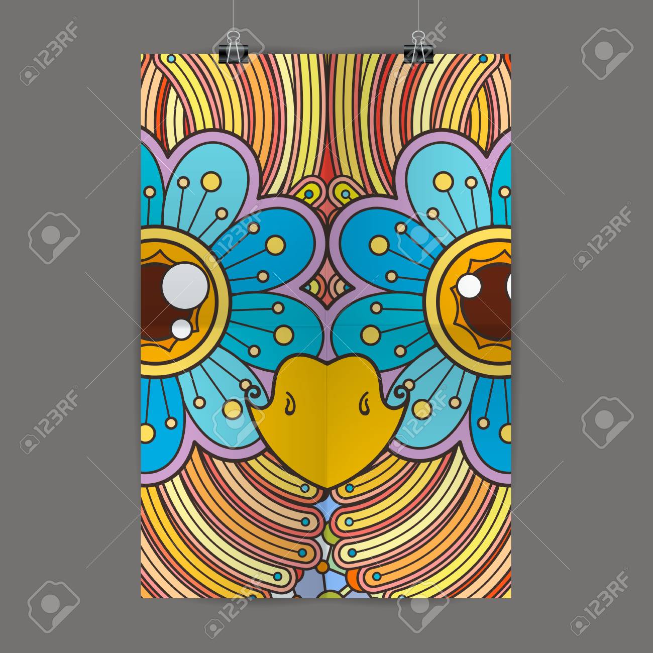 stylish presentation of wall poster magazine cover design paper flyers on wall royalty free