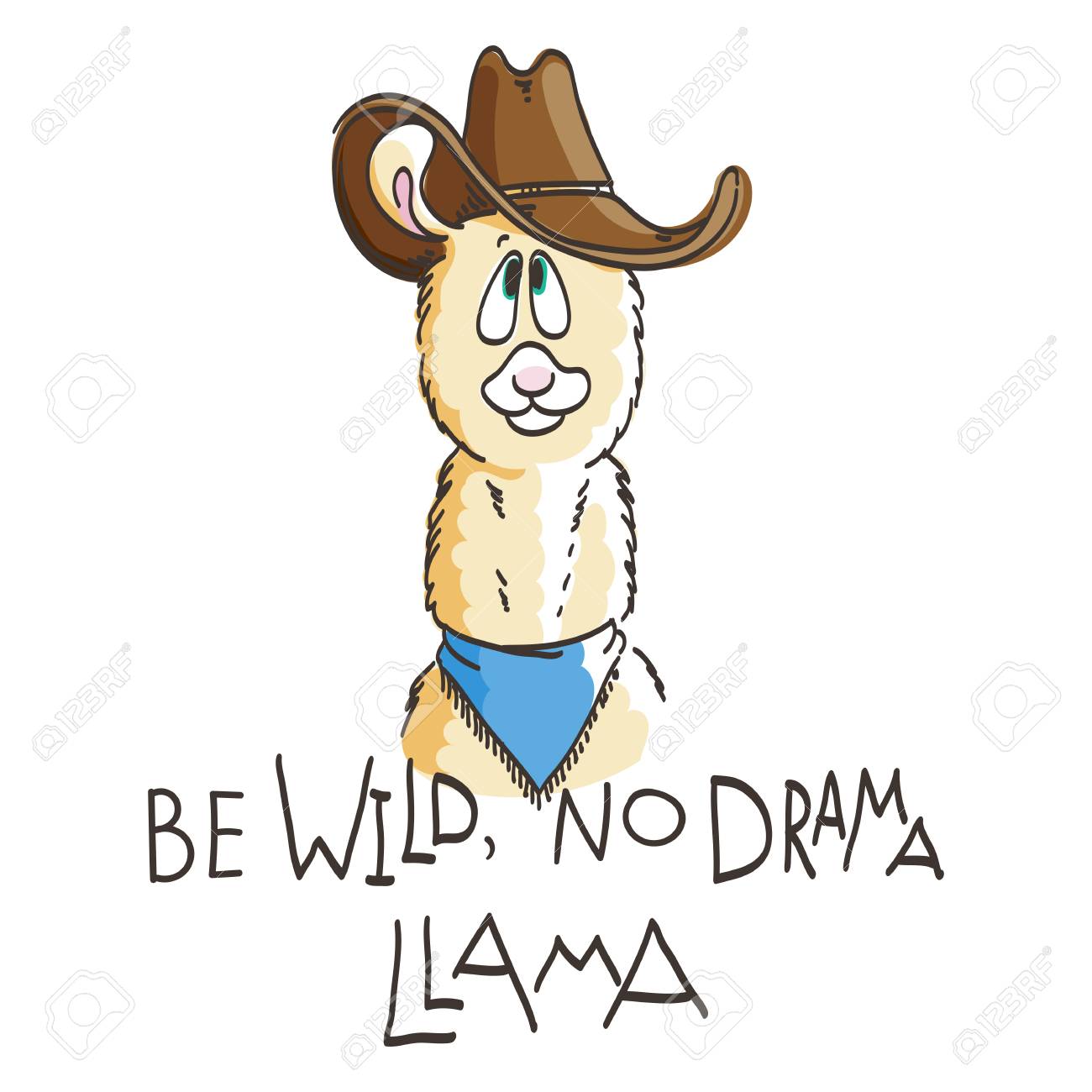 漫画ラマとかわいいカード モチベーションとインスピレーションの引用 落書きイラスト 野生で ドラマ ラマ のイラスト素材 ベクタ Image