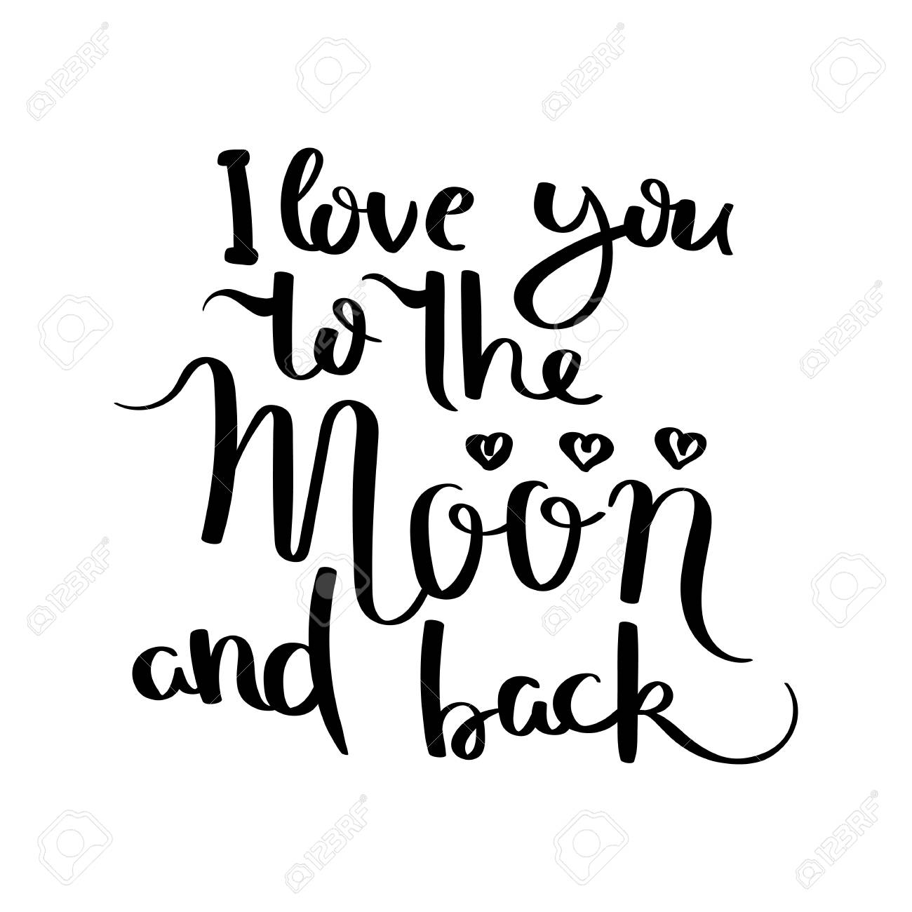 I love you to the moon and back hand drawing Vector Image