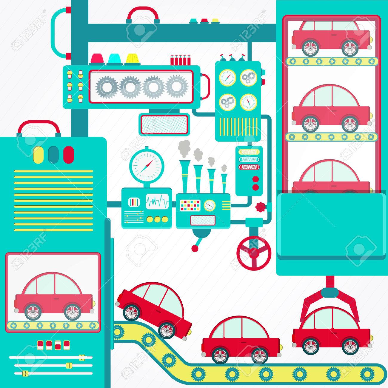自動車産業機械とグリップ車の処理します のイラスト素材 ベクタ Image