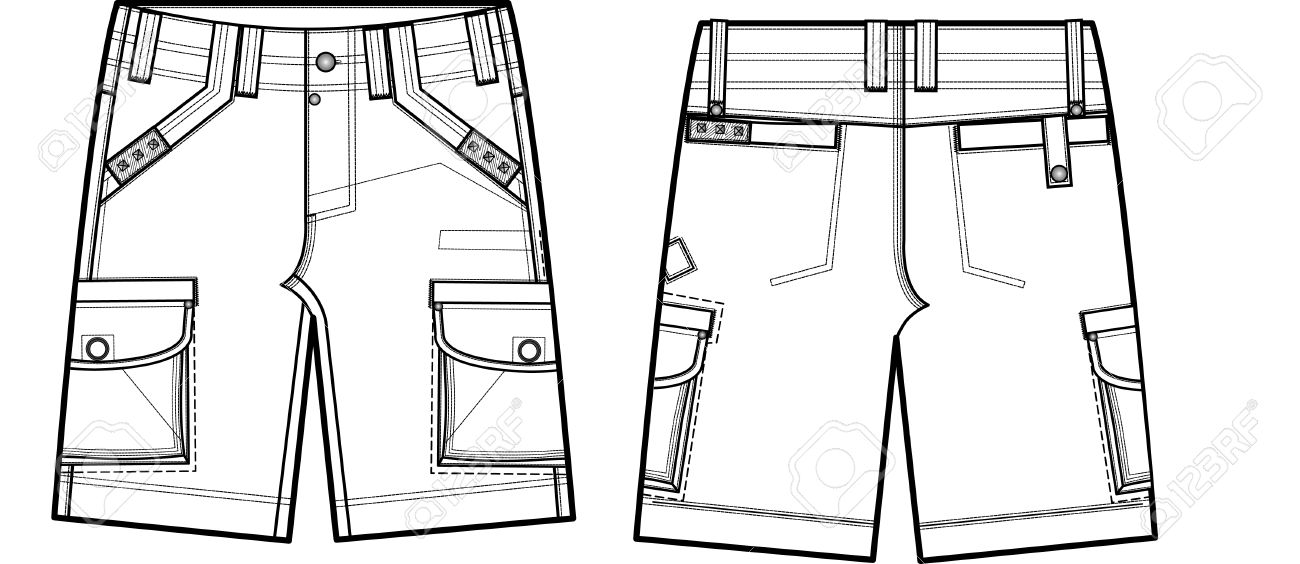 cargo shorts drawing