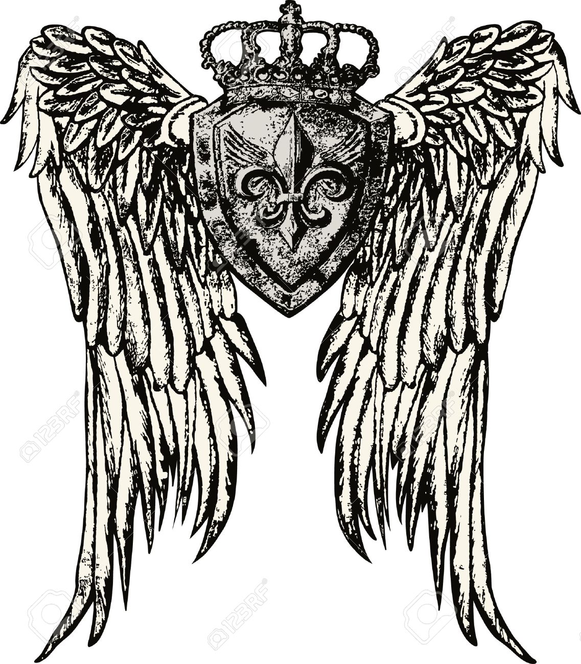 wing and crown tattoo design royalty free cliparts vectors and wing and crown tattoo design royalty free cliparts vectors and