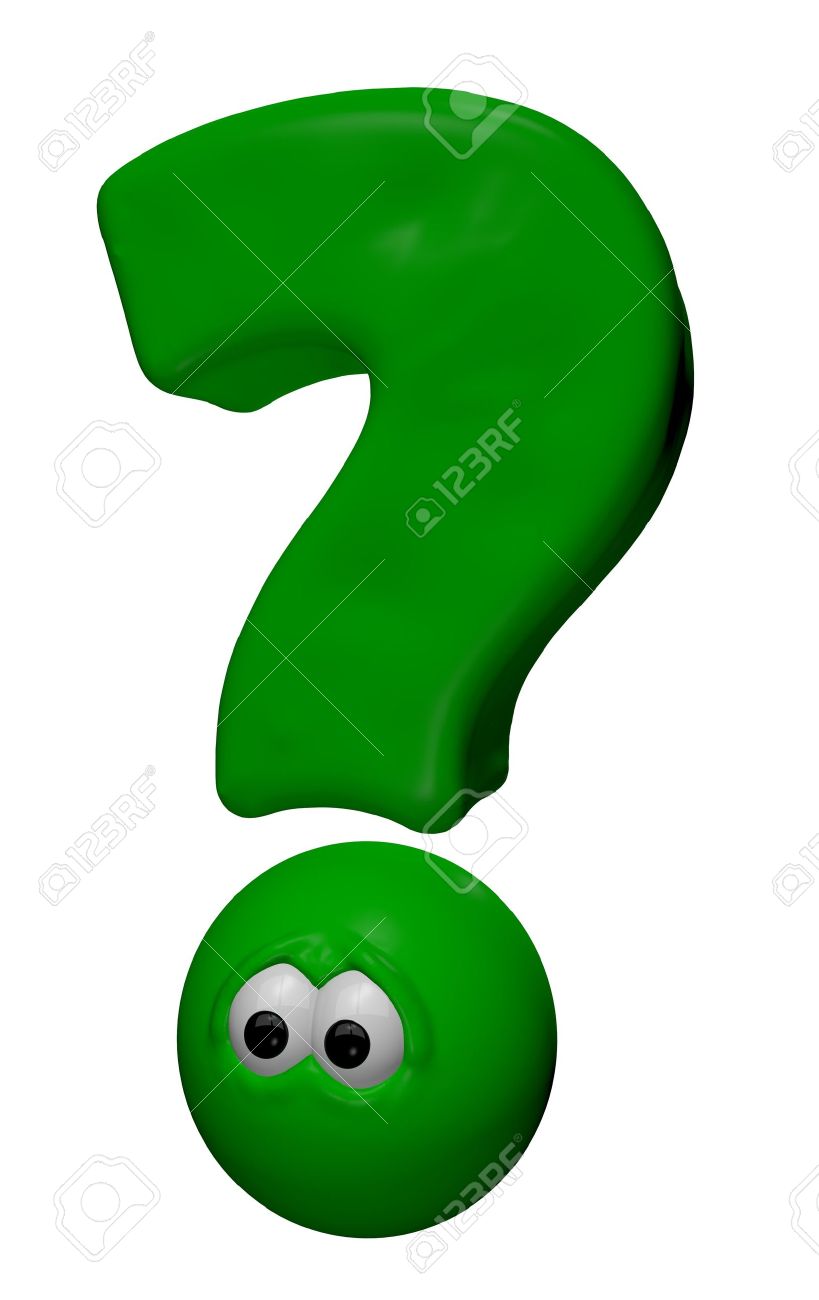 Green Question Mark With Eyes - 3d Cartoon Illustration Stock Photo,  Picture and Royalty Free Image. Image 12048488., image size:819x1300