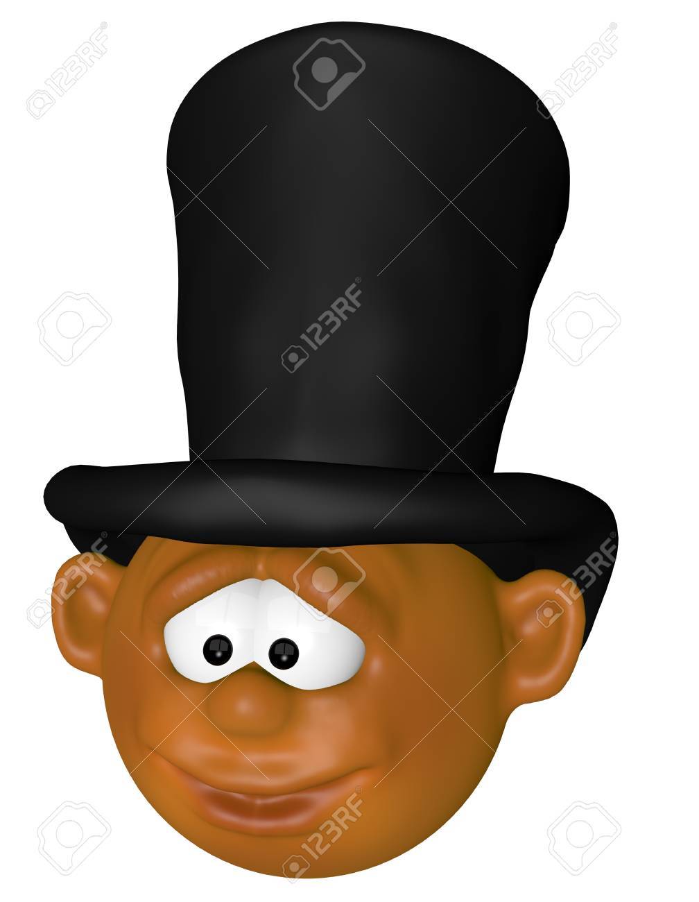 Cartoon Character With Top Hat 3d Illustration Stock Photo Picture And Royalty Free Image Image