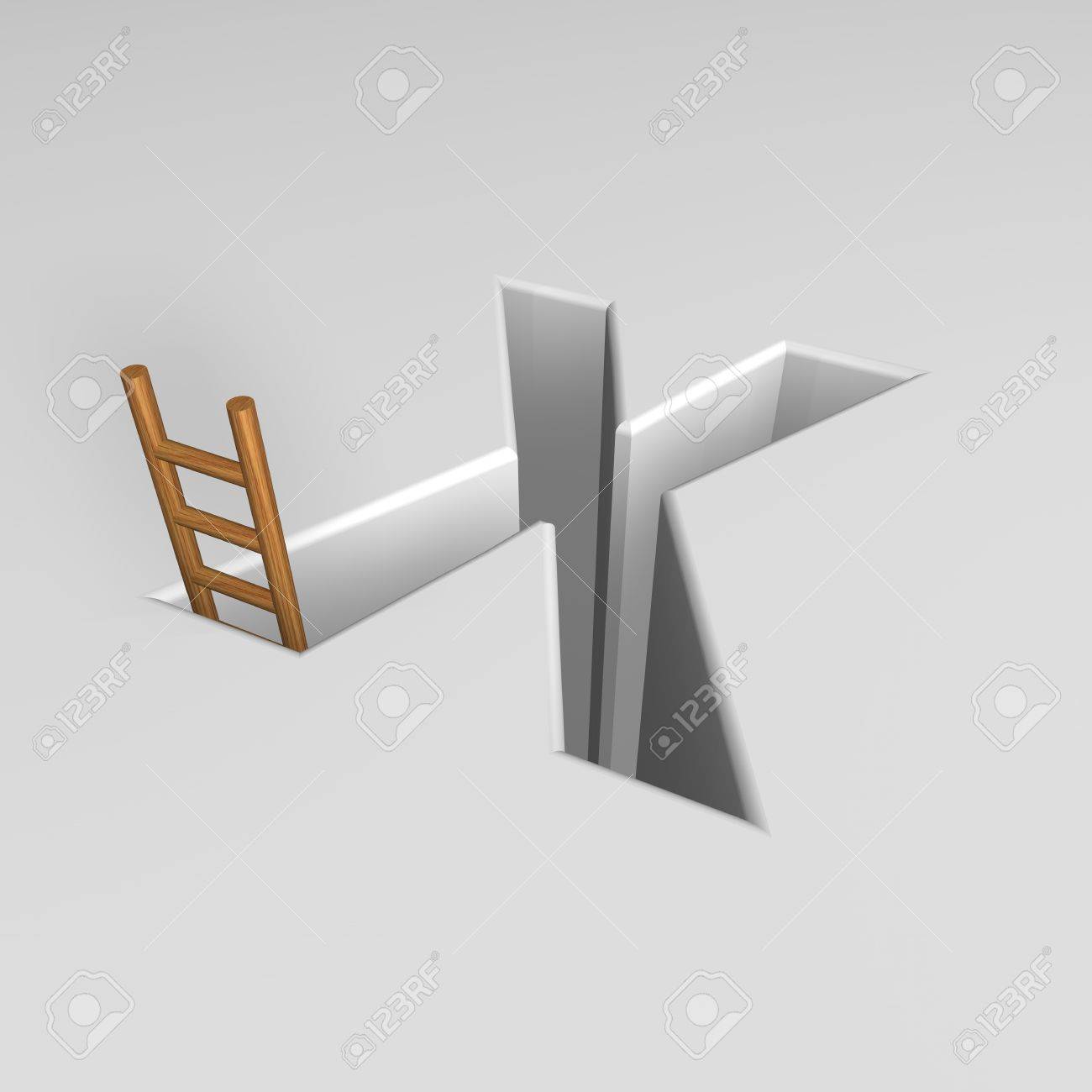 letra mayúscula agujero con forma x escalera 3d ilustración fotos