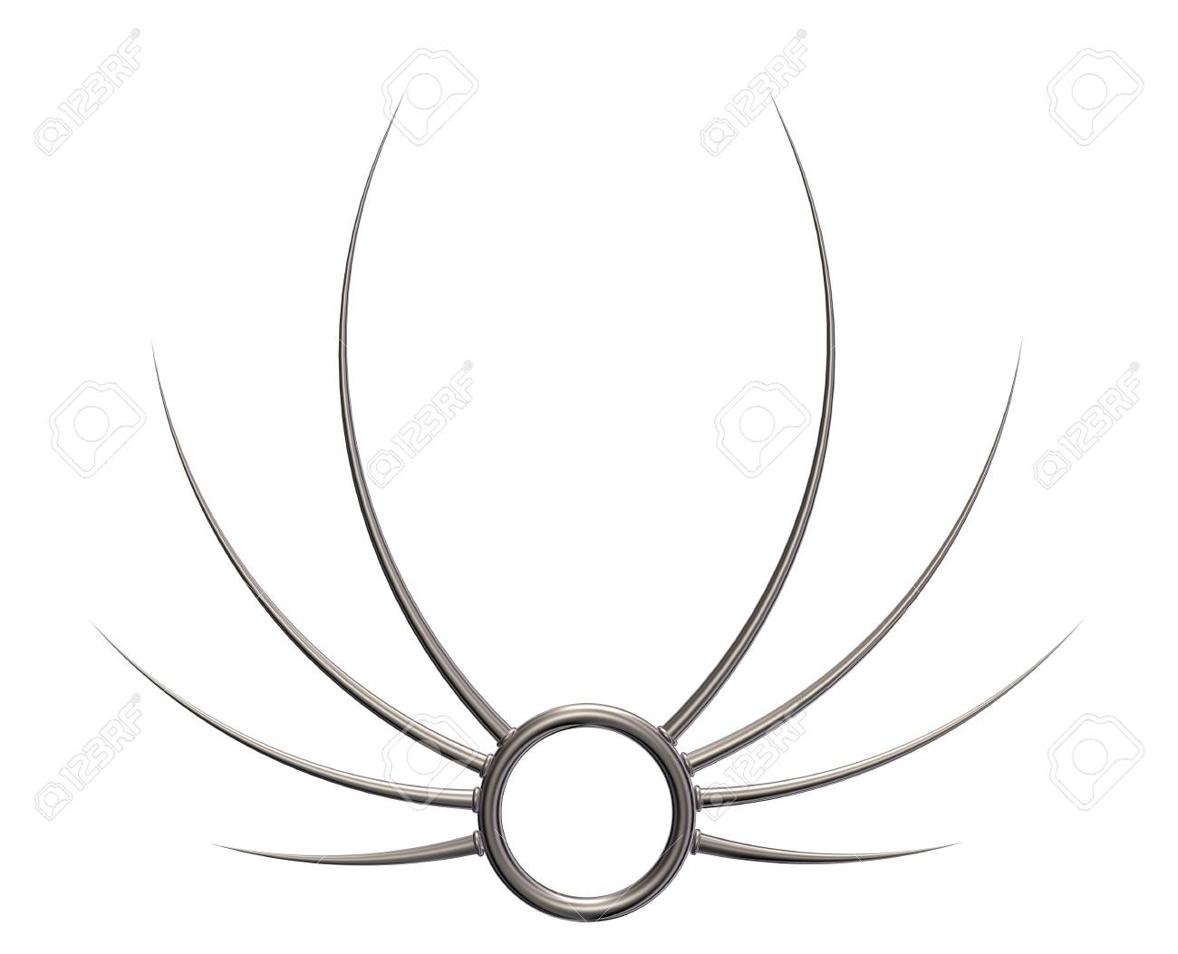 白い背景の 3 D イラストを棘の金属リング の写真素材 画像素材 Image