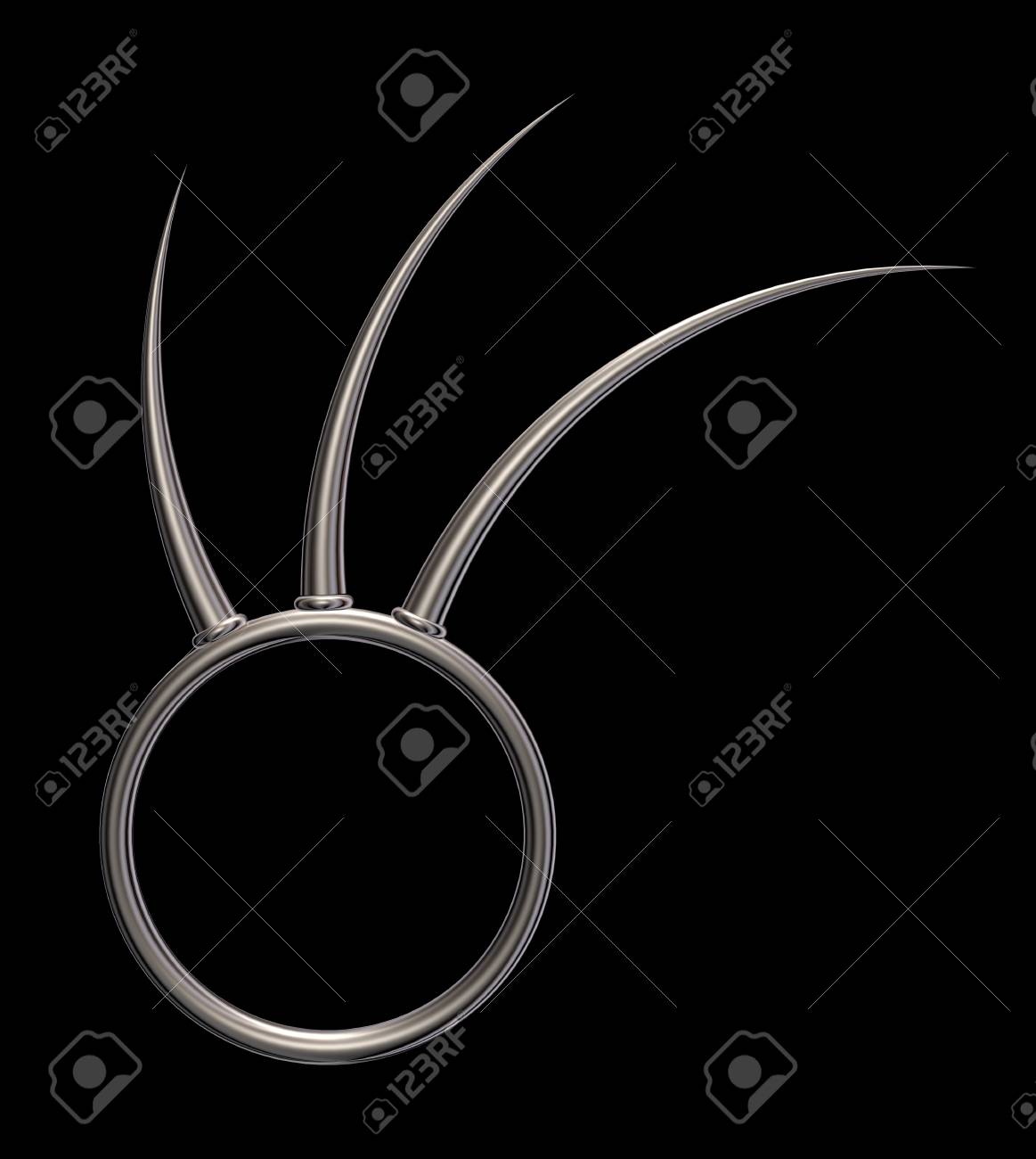 黒の背景 3 D イラストを棘の金属リング の写真素材 画像素材 Image 2974