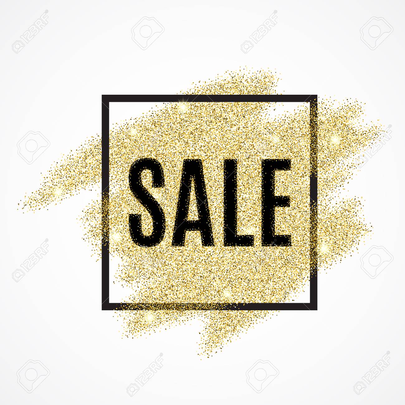 golden glitter template for shop banner poster certificate template for sale sign