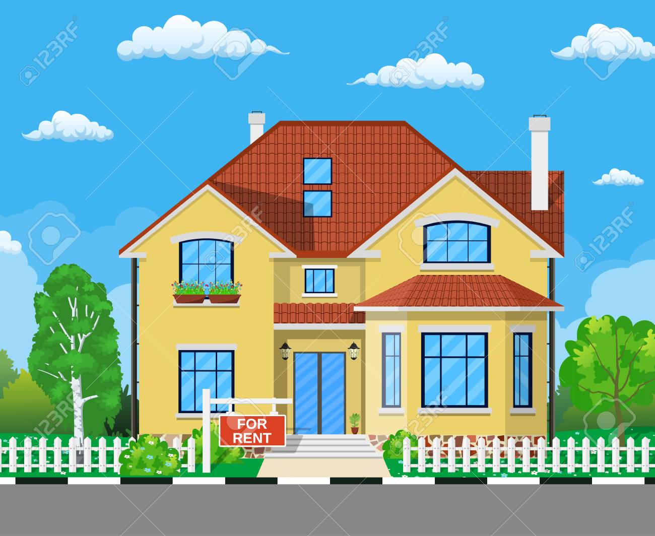 home for rent icon real estate concept template for sales advertising house for rent