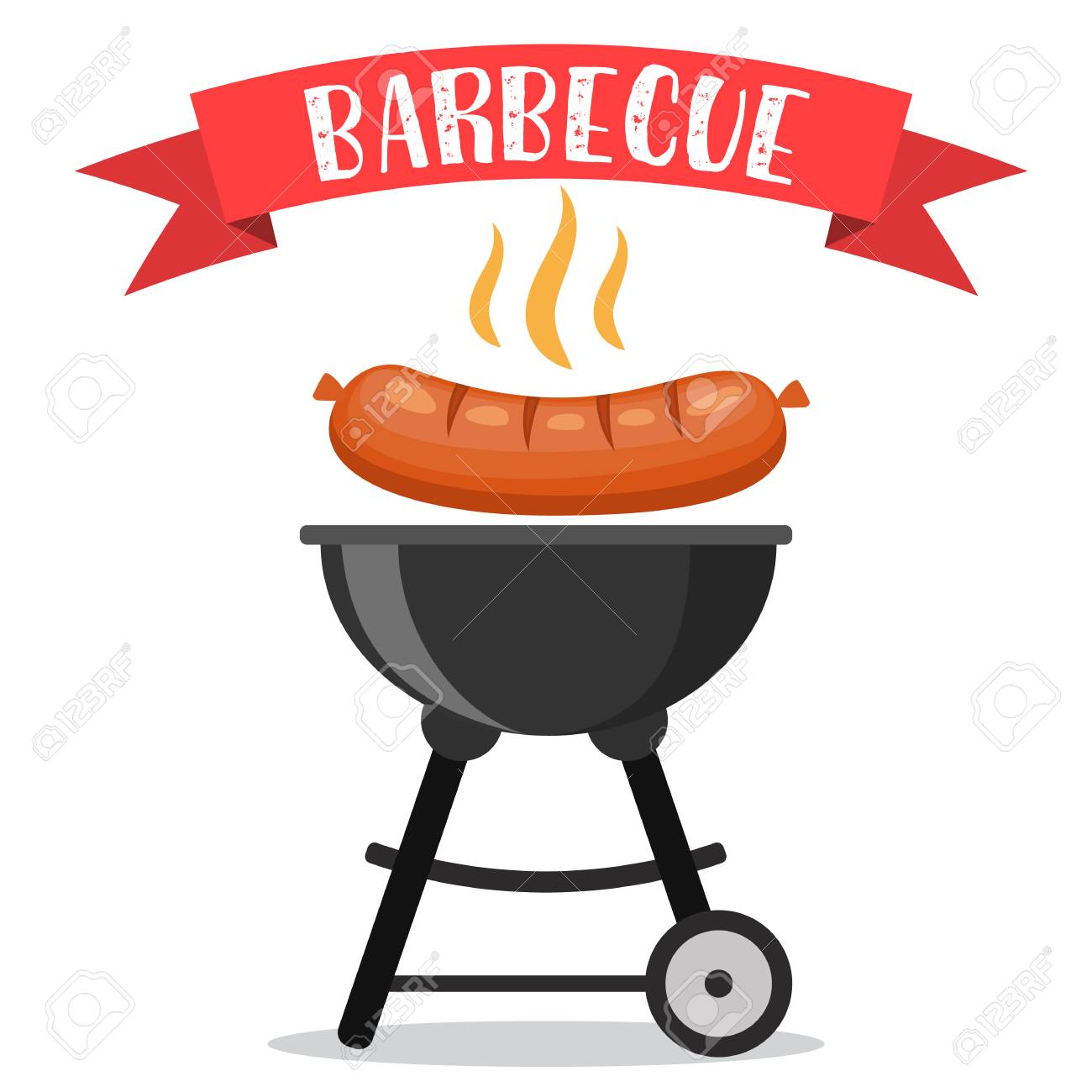 bbq or barbecue party invitation card vector illustration in