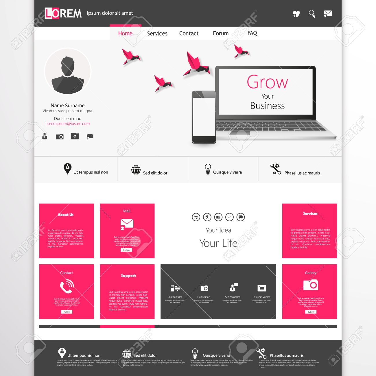 front page design template