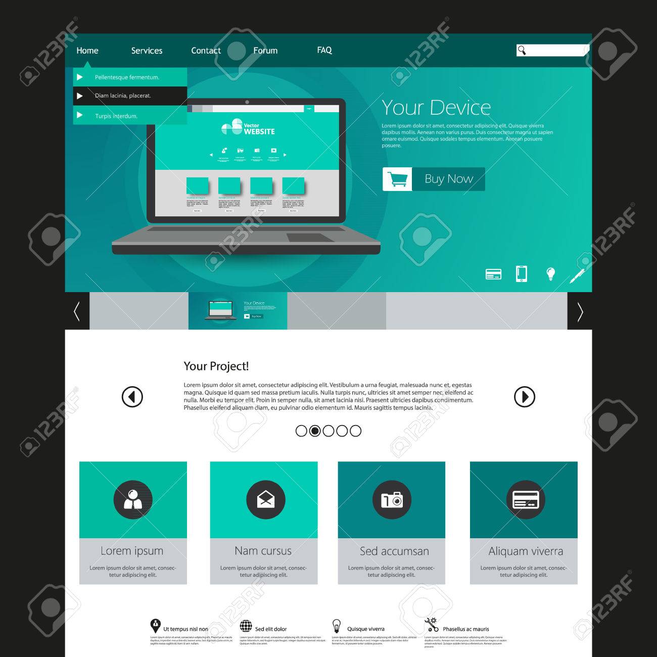 modern elegant flat minimalist website template design stock vector 35594063