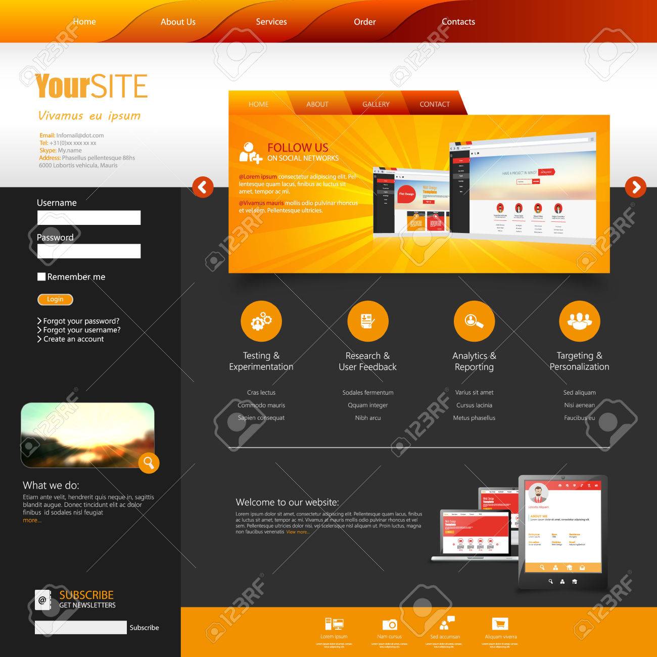 template for website royalty free cliparts vectors and stock