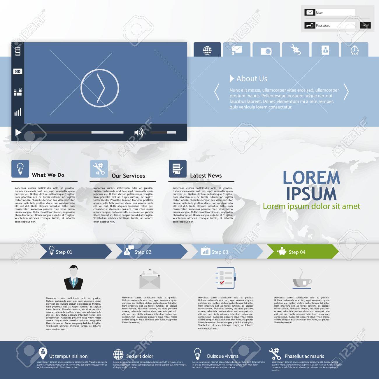 business website template home page design clean and simple