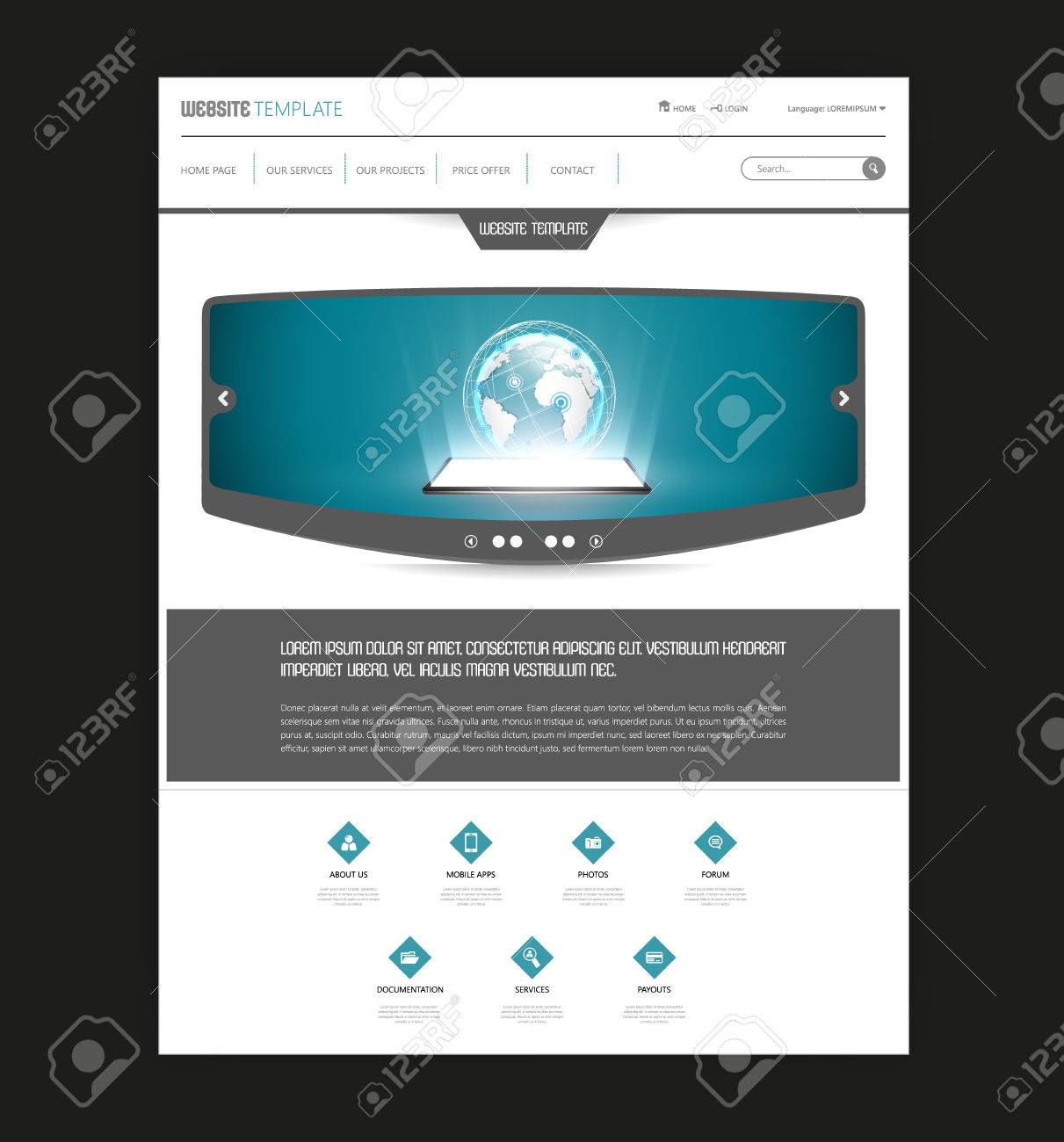 きれいなウェブサイト テンプレート ベクター デザイン のイラスト素材 ベクタ Image 51