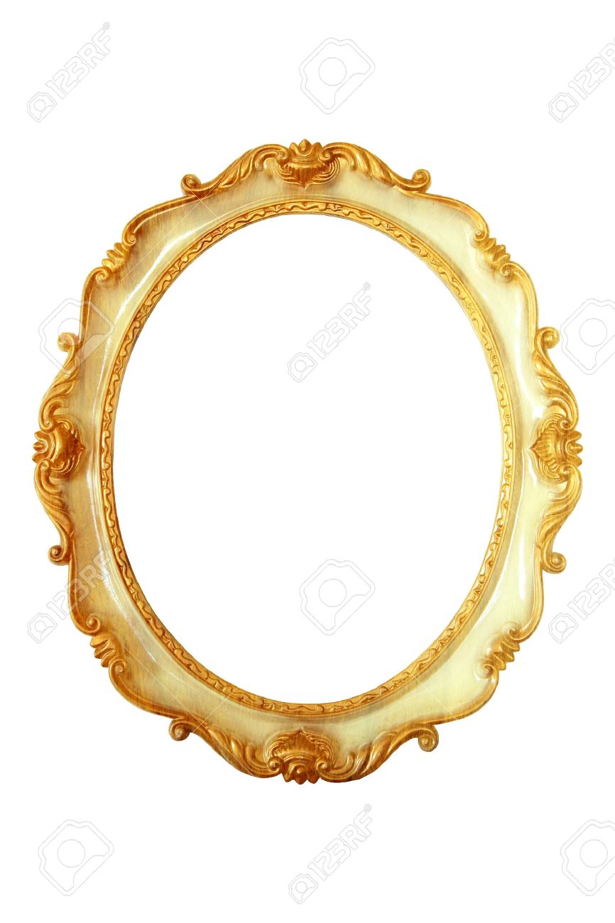 楕円形の黄金色の額縁 の写真素材 画像素材 Image