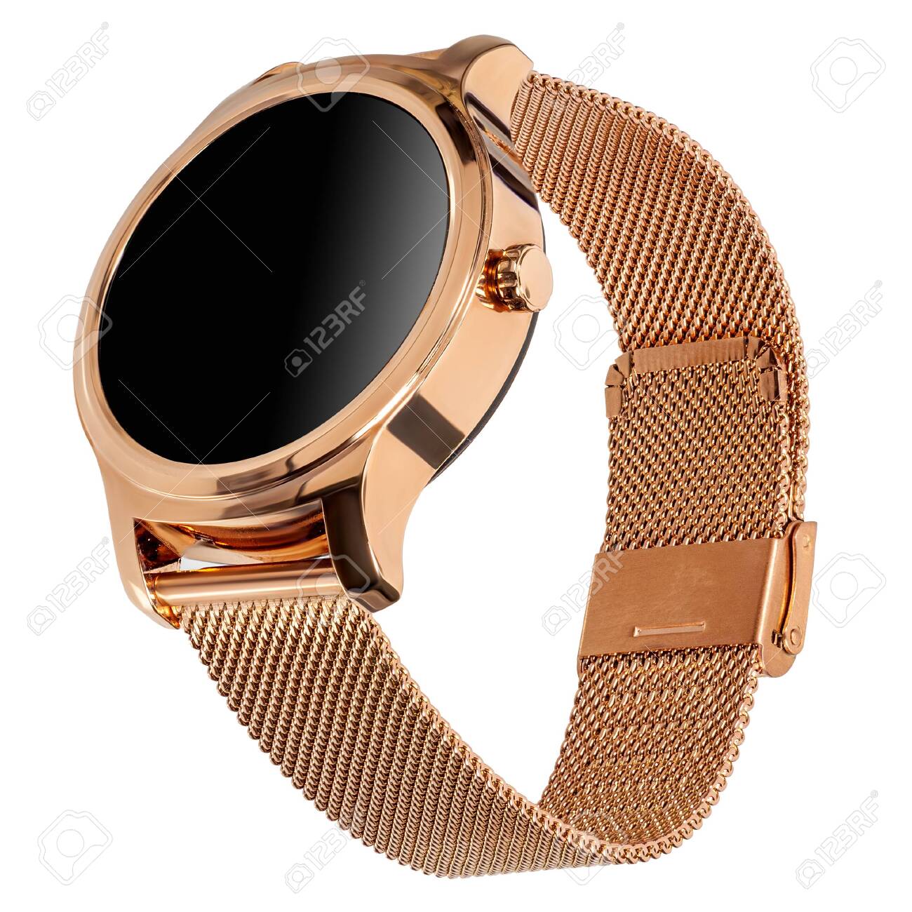 Smart watch round shape golden colour Clearance