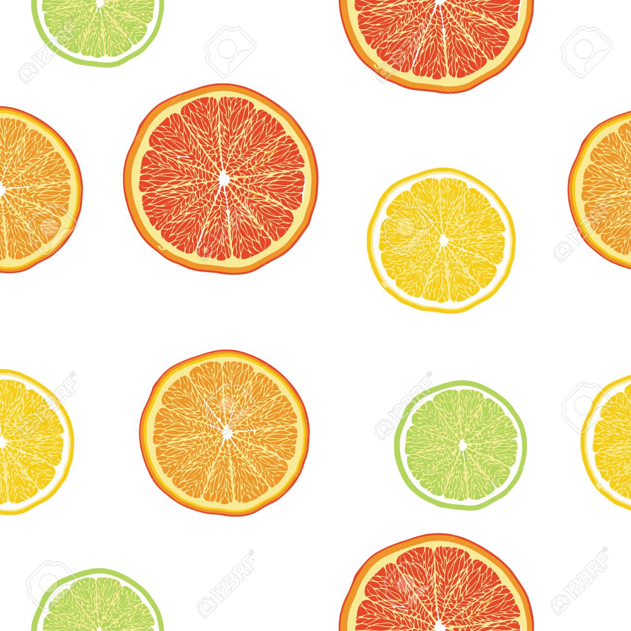 Seamless Pattern Of Oranges Lemons Limes Grapefruits Illustration Stock Photo Picture And Royalty Free Image Image