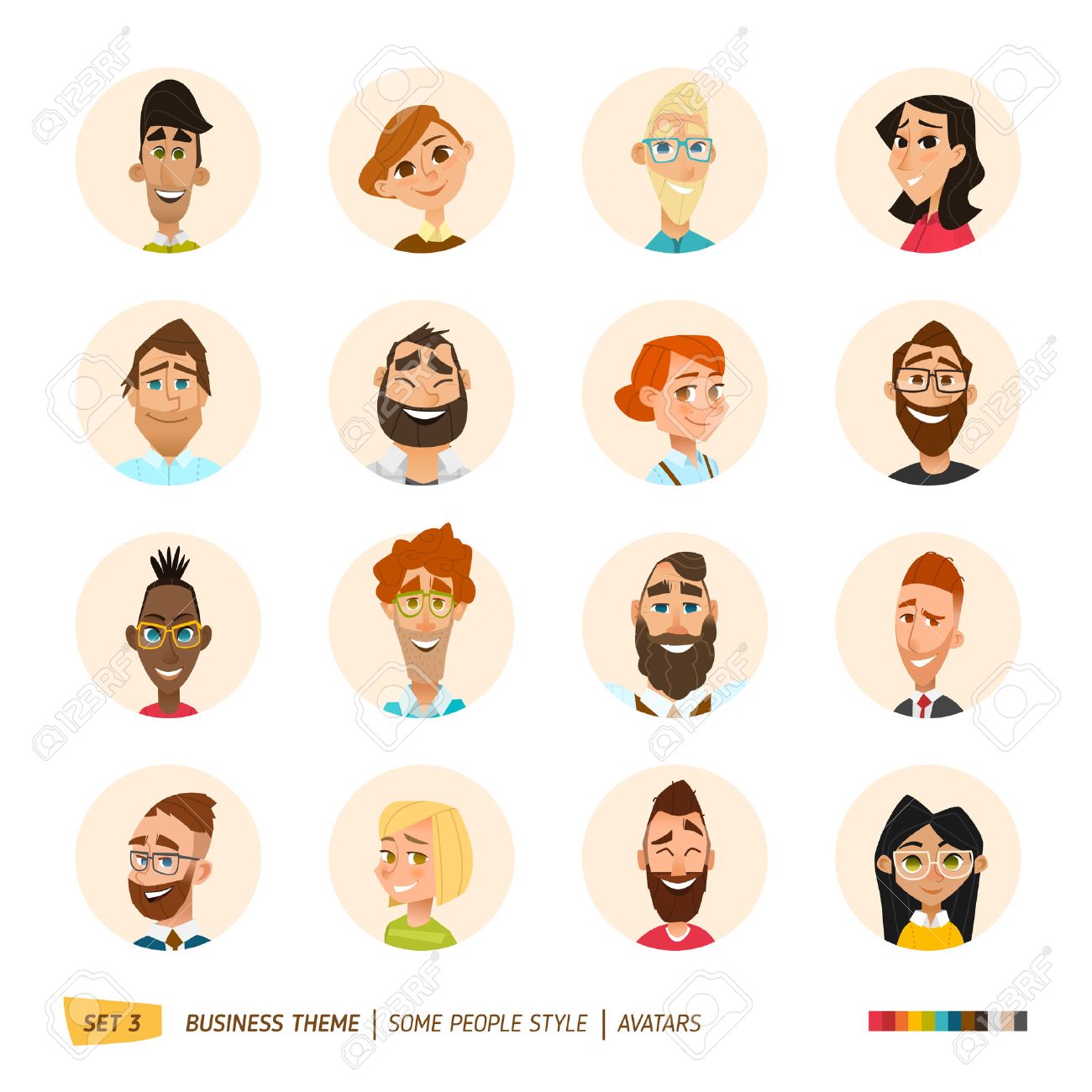 Cartoon business people avatars set. EPS 10 - 55159517 Cartoon business people avatars set. EPS 10 - 55159517