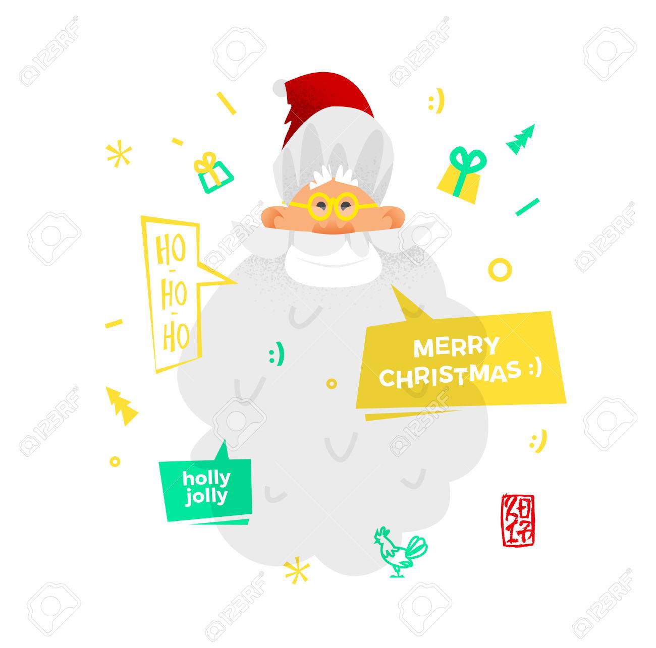 Weihnachtsmann Gluckliches Gesicht Cartoon Lustige Zeichen Auf Weissem Hintergrund Einige Grafikstil Auf Weihnachten Und Neujahr Lizenzfrei Nutzbare Vektorgrafiken Clip Arts Illustrationen Image 67301123