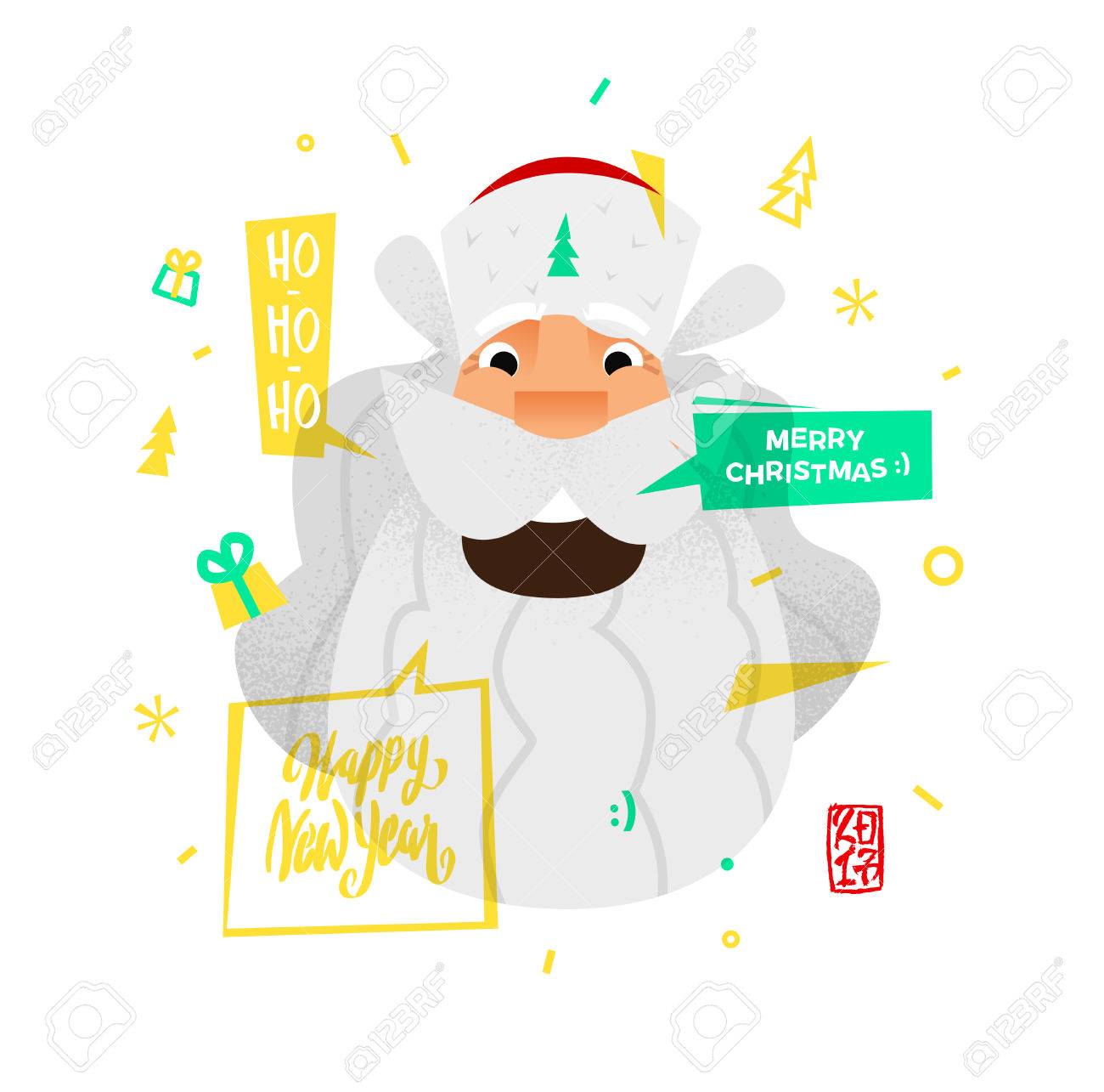 Weihnachtsmann Gluckliches Gesicht Cartoon Lustige Zeichen Auf Weissem Hintergrund Einige Grafikstil Auf Weihnachten Und Neujahr Lizenzfrei Nutzbare Vektorgrafiken Clip Arts Illustrationen Image 67301127