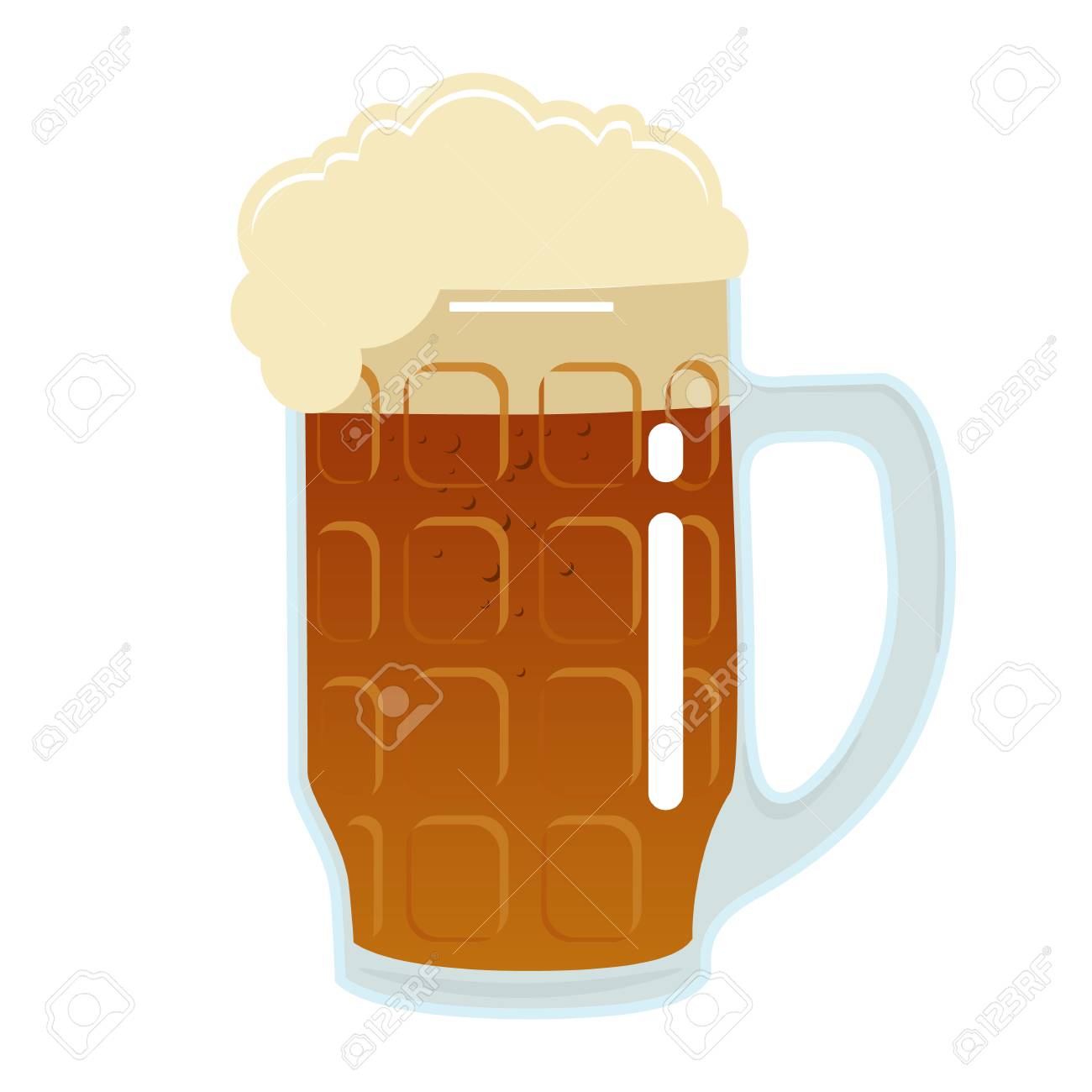 白い背景の上のビールのジョッキ 漫画のビール グラスのイラスト ビールのカラフルなイラスト 軽めのビールとグラスの手書き ベクトル のイラスト素材 ベクタ Image