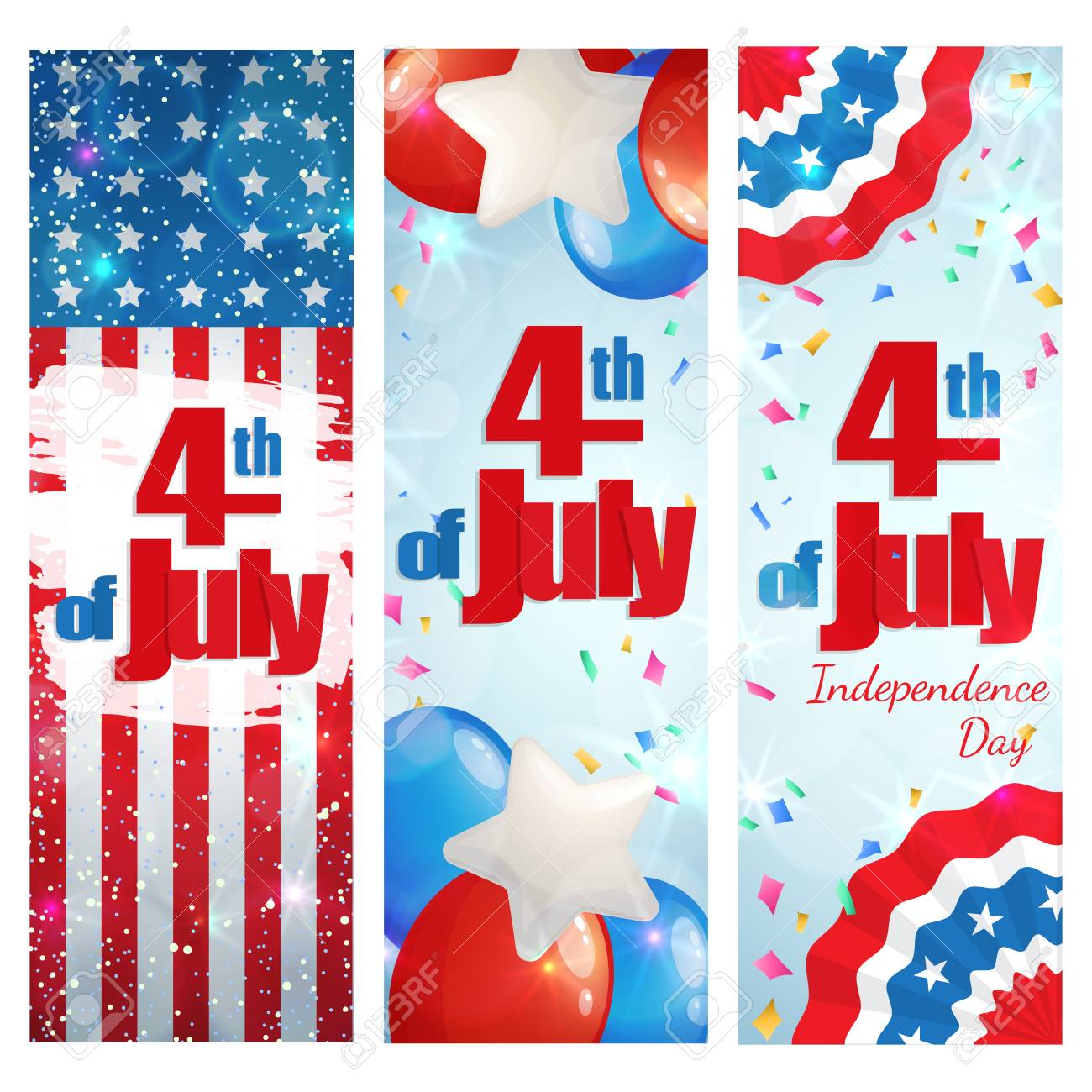 happy 4th of july independence day set of greeting cards vertical july 4th greeting cards