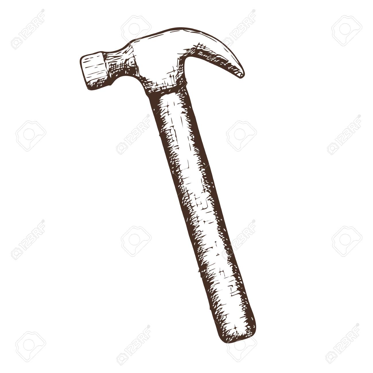 Marteau De Charpentier Sur Fond Blanc Illustration De Dessin Anime De L Outil De Reparation Vecteur Clip Art Libres De Droits Vecteurs Et Illustration Image 87909753