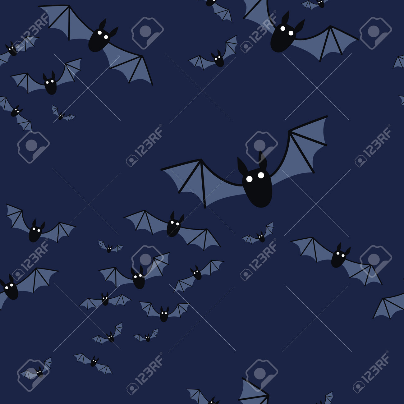 Halloween seamless pattern with flying bats. Vector - 161156582 Halloween seamless pattern with flying bats. Vector - 161156582
