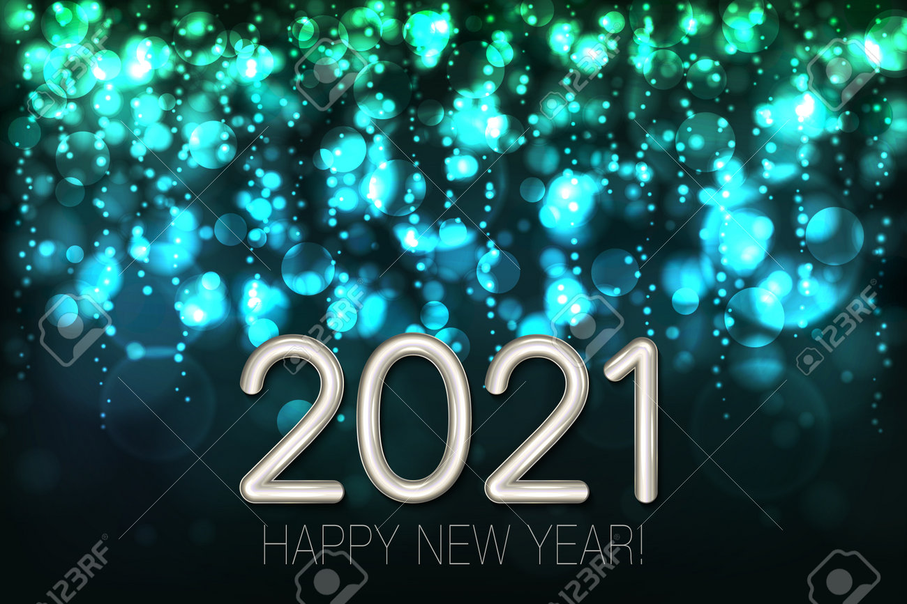 Happy New Year 2021 shining background with turquoise glitter and confetti. Vector - 161156593 Happy New Year 2021 shining background with turquoise glitter and confetti. Vector - 161156593