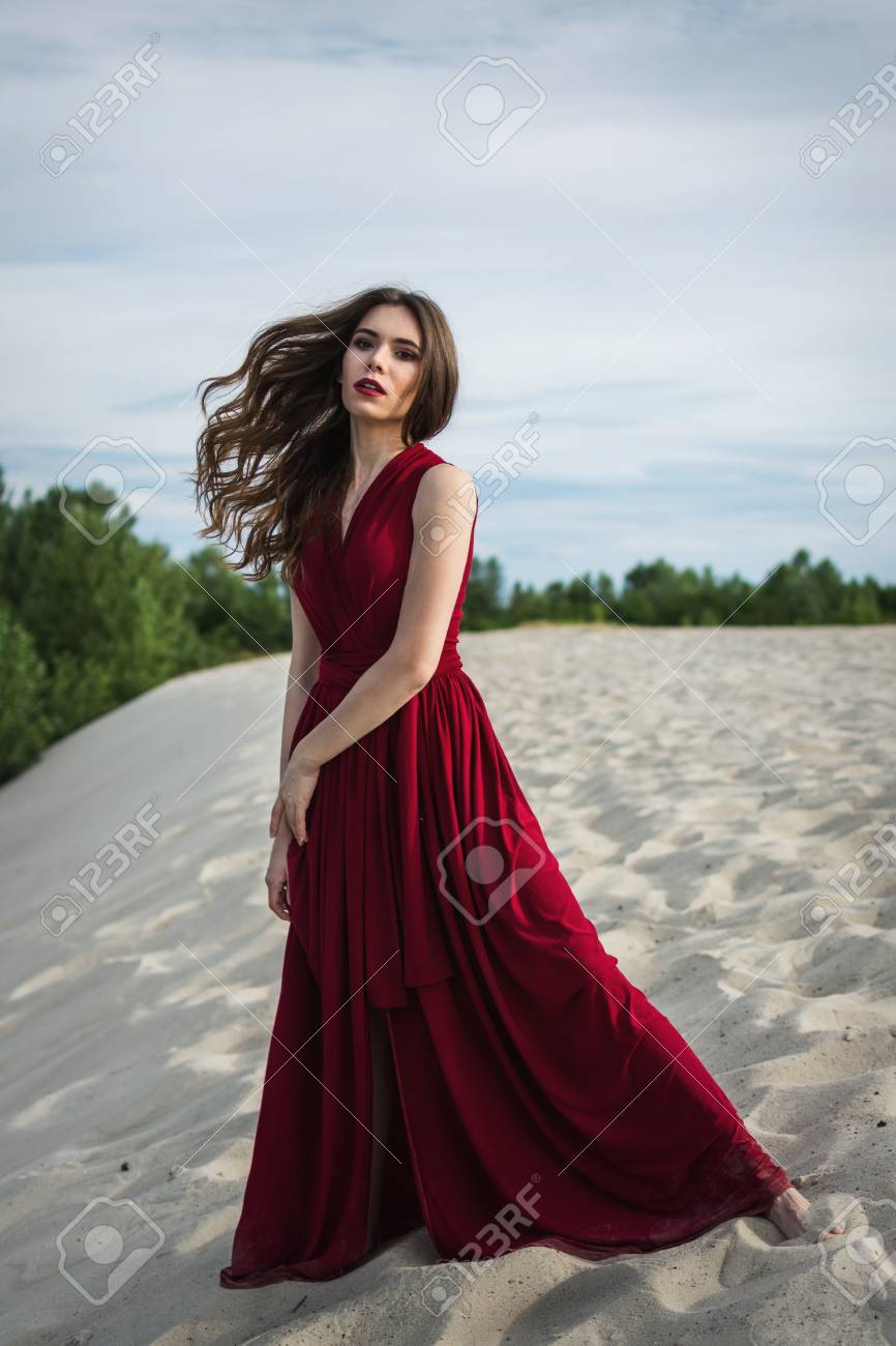 Vestido rojo playa Clearance