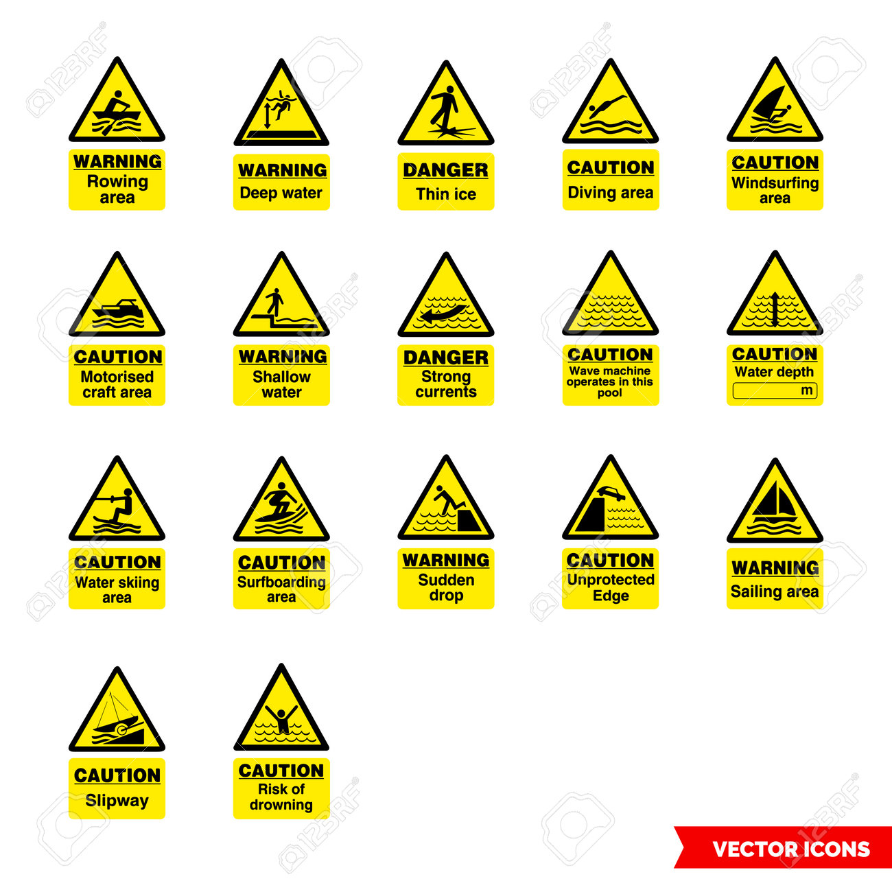 símbolos de peligros de seguridad
