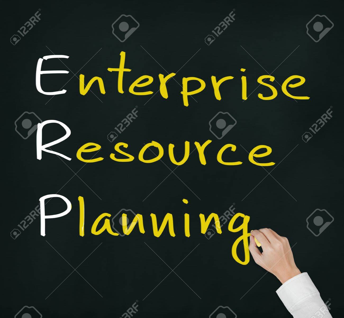 hand writing enterprise resource planning (ERP) system concept for supply material management business - 13338269 hand writing enterprise resource planning (ERP) system concept for supply material management business - 13338269