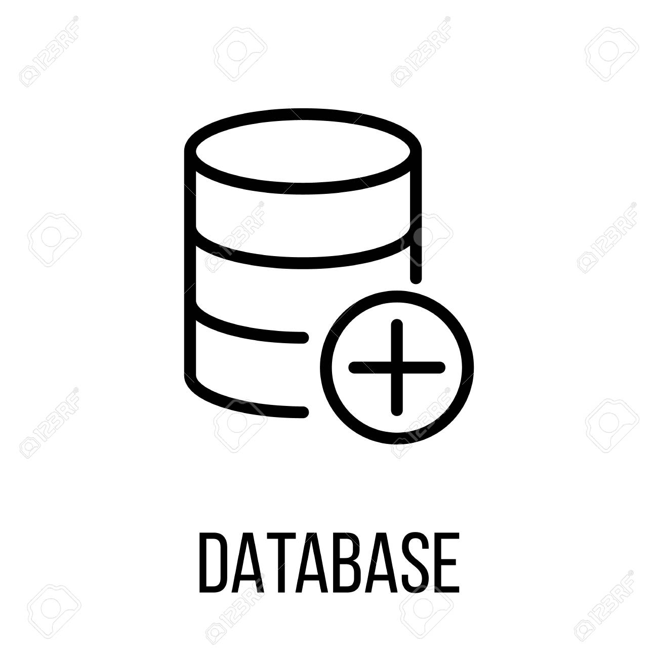 database icon or logo in modern line style high quality black database icon