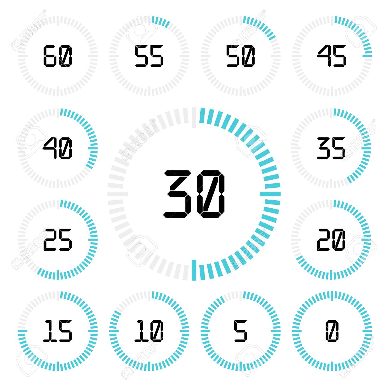 countdown timer with five minutes interval in modern style set set timer five minutes
