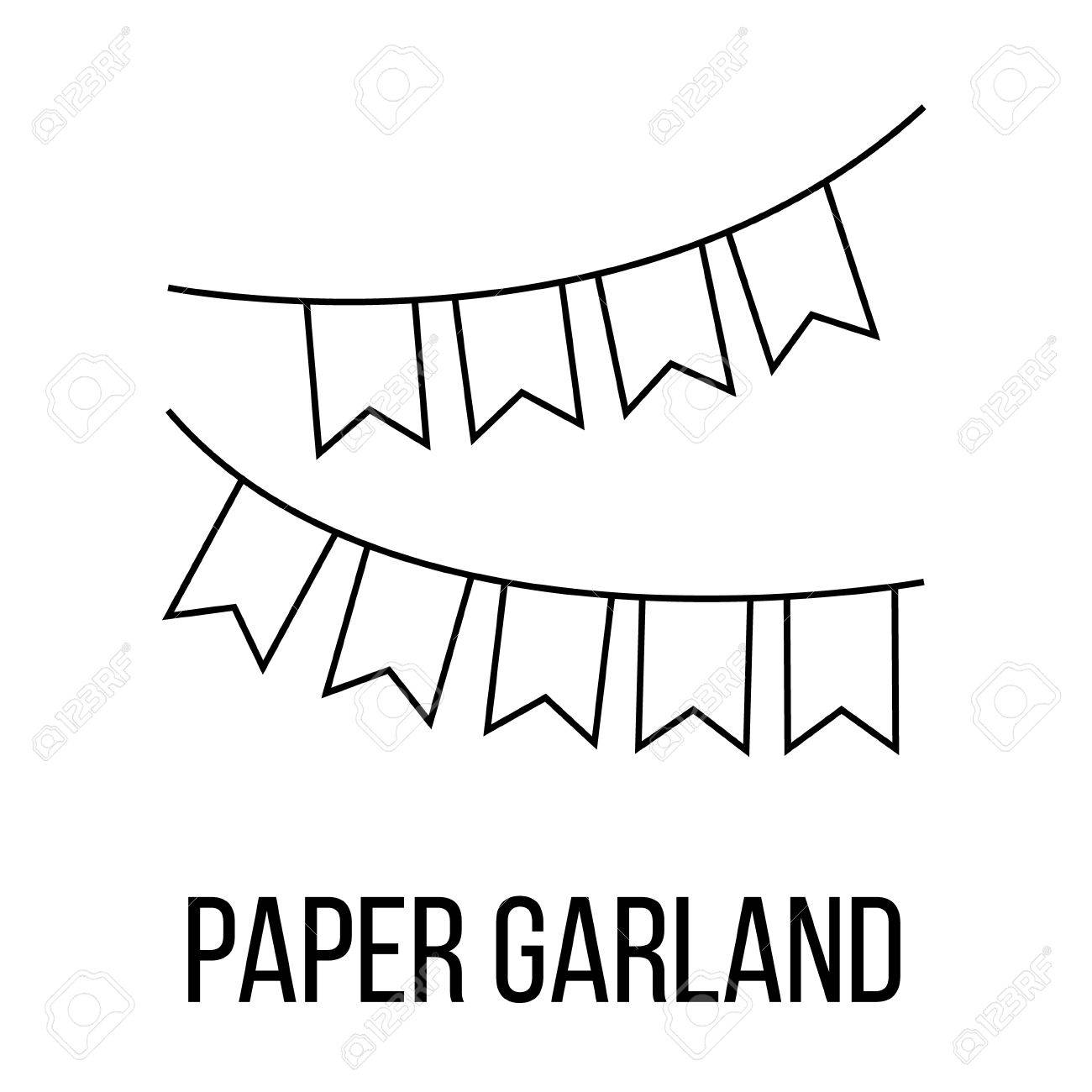 ペーパー ガーランド アイコンやロゴ アート スタイルです ベクトルの図 のイラスト素材 ベクタ Image