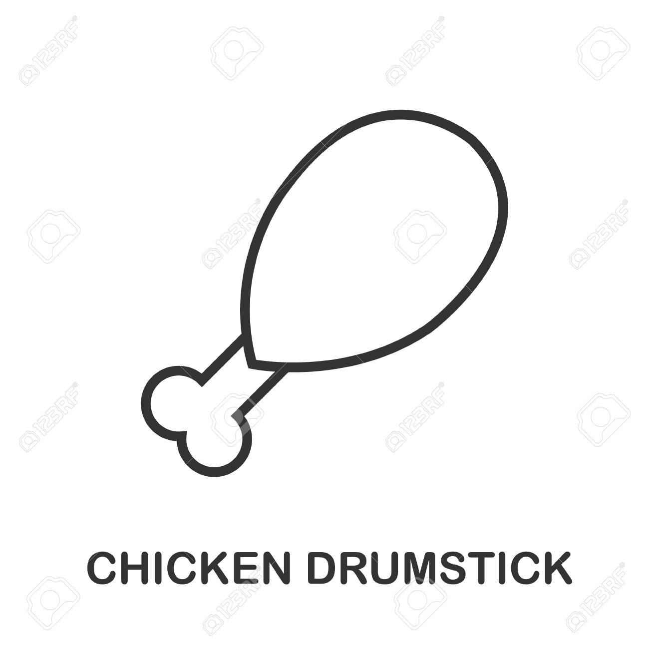 Icone De Pilon De Poulet Ou Style D Art De Ligne De Logo