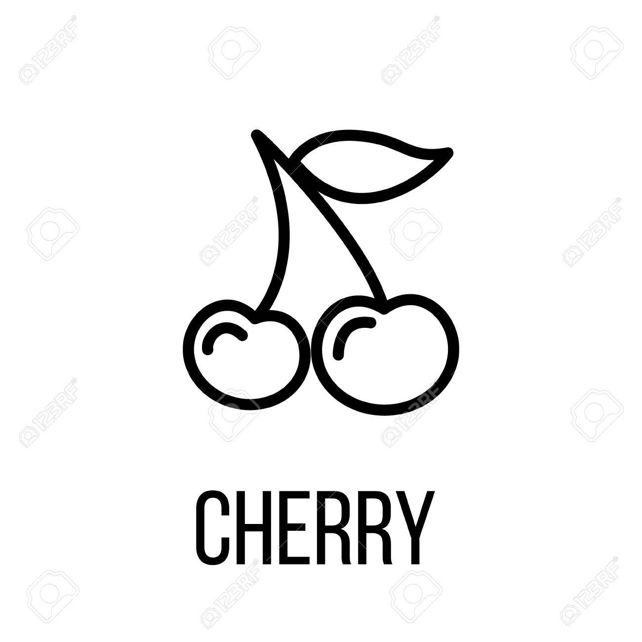 cherry icon or logo in modern line style high quality black royalty free cliparts vectors and stock illustration image 69423903 cherry icon or logo in modern line style high quality black