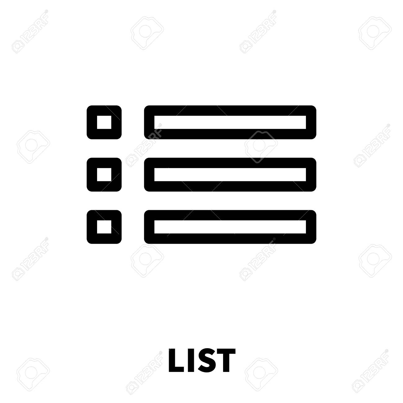 List Icon Or Logo In Modern Line Style. High Quality Black Outline  Pictogram For Web Site Design And Mobile Apps. Vector Illustration On A  White Background. Royalty Free SVG, Cliparts, Vectors, and, image size:1299x1300