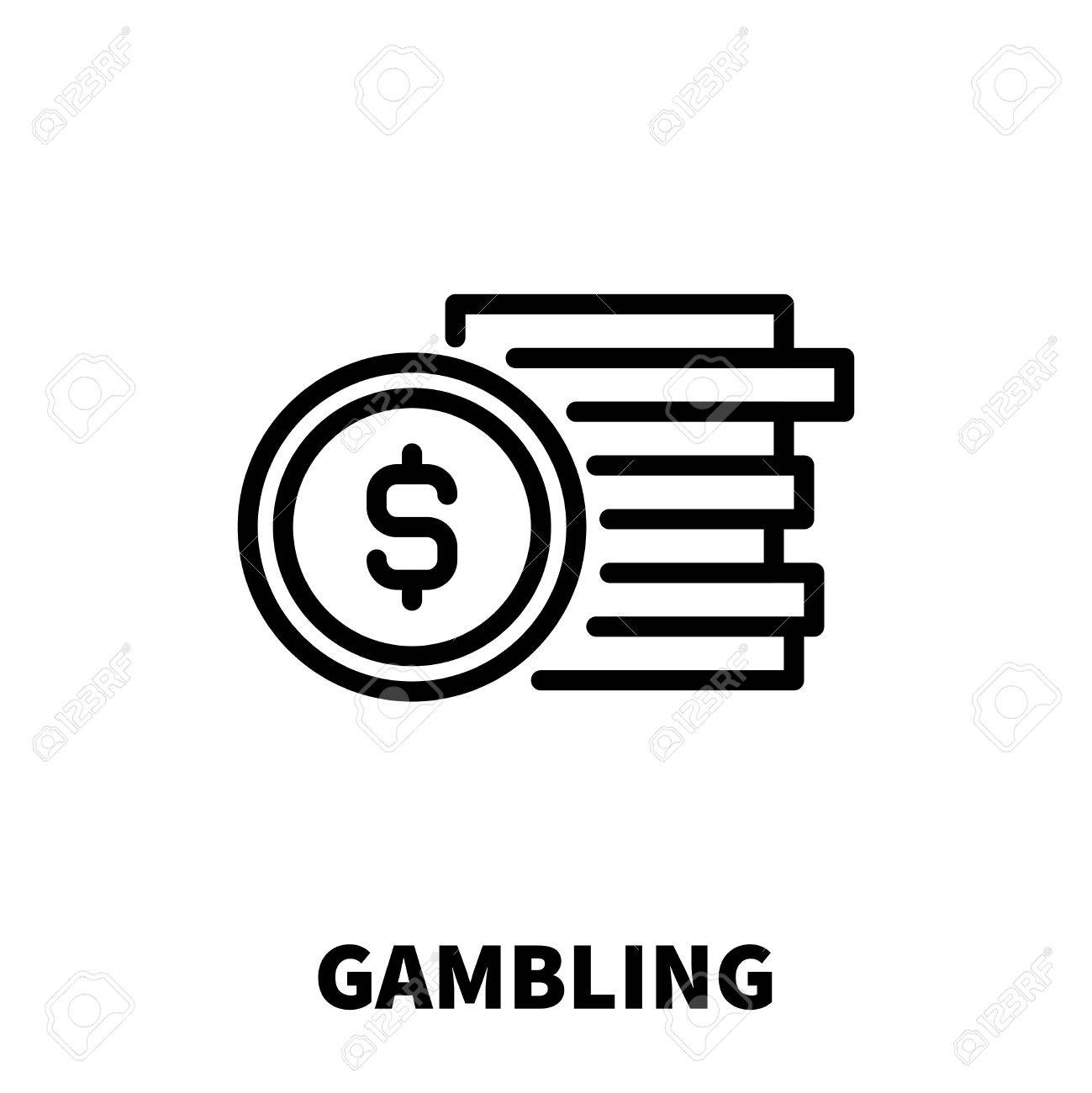 ギャンブルのアイコンまたは近代的なライン スタイルのロゴです Web サイトのデザインおよびモバイル アプリケーションの高品質黒のアウトライン ピクトグラム 白の背景にベクトル イラスト のイラスト素材 ベクタ Image