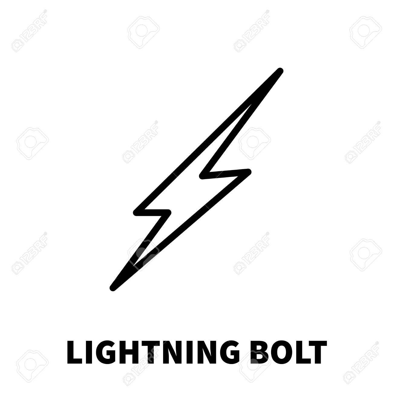 Lightning Bolt Icon Or Logo In Modern Line Style High Quality